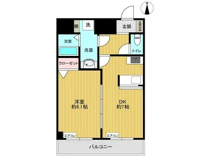 ガラ・シティ高田馬場(1DK/12階)の間取り写真