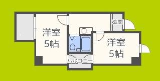 ラ・ペール壱番館(2K/4階)の間取り写真