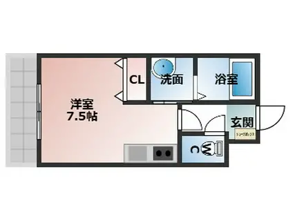 ドットコム幾代(ワンルーム/3階)の間取り写真
