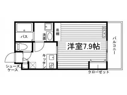 ネクストライフ太秦森ヶ前(1K/2階)の間取り写真