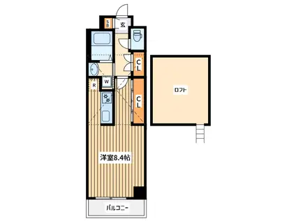 サンクレールカワサキ(1K/9階)の間取り写真