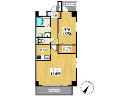 プリマヴェーラ(1LDK/3階)の間取り写真