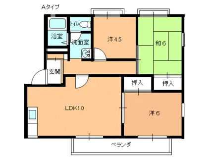 ガーデンヒルズA(3LDK/1階)の間取り写真