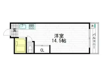 RIHITO南巽(ワンルーム/7階)の間取り写真