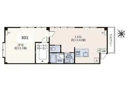A&Aビル(1LDK/3階)の間取り写真