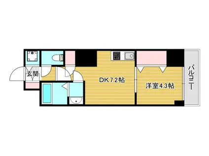 S-RESIDENCE堺筋本町UNO(1DK/14階)の間取り写真