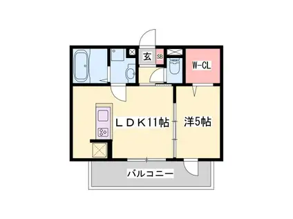 SMILE HEART II(1LDK/3階)の間取り写真