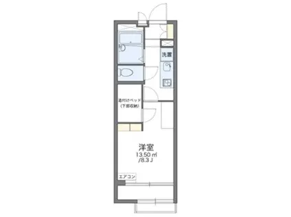 レオパレスボニータドイス(1K/2階)の間取り写真