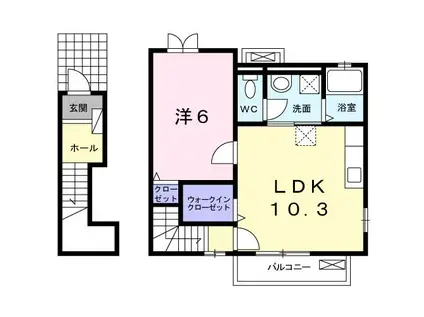 サンリット本郷II(1LDK/2階)の間取り写真