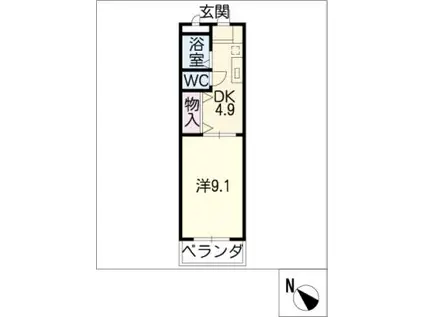 コンフォートコダマ(1DK/3階)の間取り写真