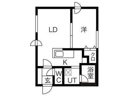 エスポアール前田(1LDK/1階)の間取り写真