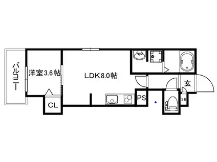 シエーナ御前五条(1LDK/3階)の間取り写真