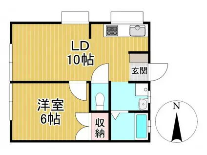 センチュリー合川(1LDK/1階)の間取り写真