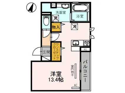 フォーシーズンズ神戸(ワンルーム/2階)の間取り写真