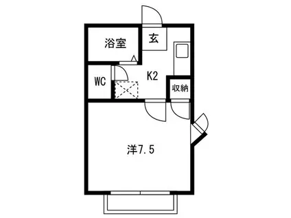 ラシーヌ美津乃(1K/2階)の間取り写真