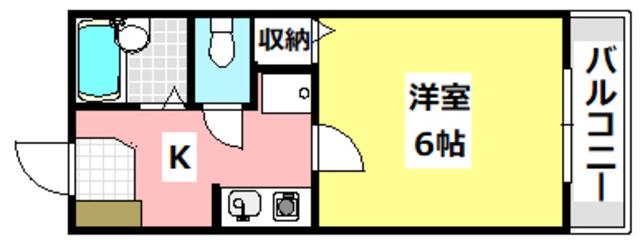 英陽ビル(1K/5階)の間取り写真