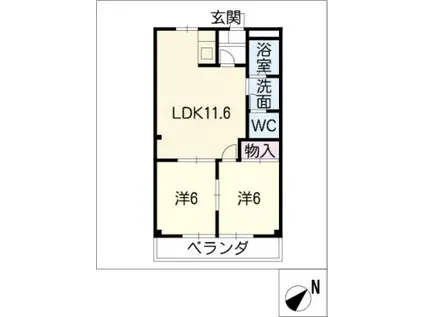 マリアージュフルール(2LDK/1階)の間取り写真