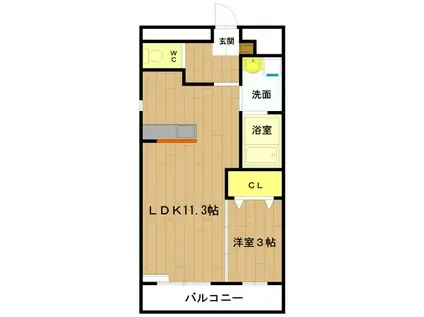 リンクフナエ(1LDK/2階)の間取り写真