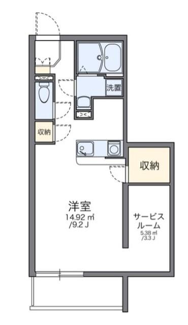 レオパレスMAISON LUMIERE(ワンルーム/3階)の間取り写真