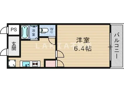 ルミエール西大橋(1K/2階)の間取り写真