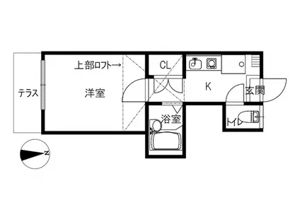 横川レジデンス(1K/1階)の間取り写真