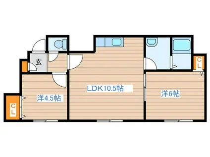 フリーデン平岸(2LDK/3階)の間取り写真