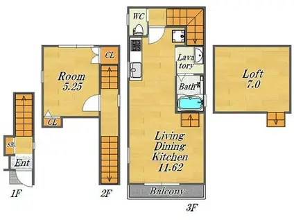 ST COURTIII(1LDK/2階)の間取り写真