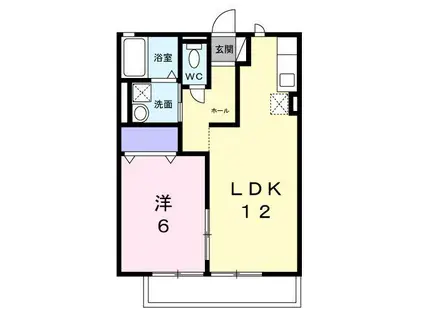 フルールほしの(1LDK/2階)の間取り写真
