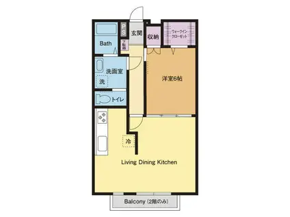 SANDA-FLATII(1LDK/2階)の間取り写真