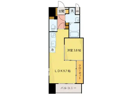 シェルグランデ六丁目南町(1LDK/8階)の間取り写真