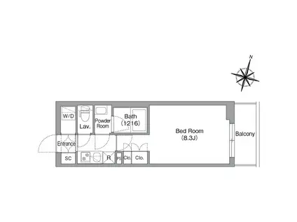 コンフォリア・リヴ南六郷(1K/3階)の間取り写真