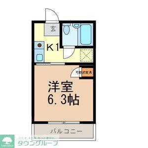 ベルメゾン(1K/2階)の間取り写真