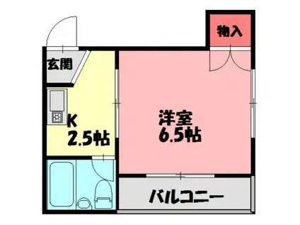 ドミール風物語(1K/4階)の間取り写真