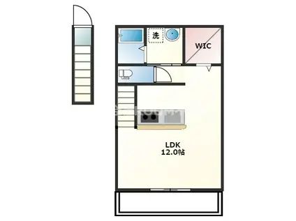 LAULE A I(ワンルーム/2階)の間取り写真