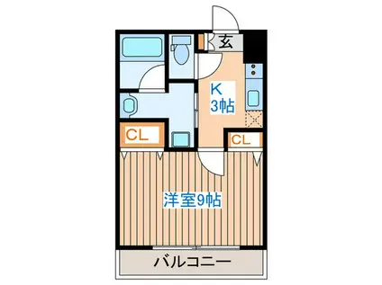 スカイ・テラス二号館(1K/3階)の間取り写真