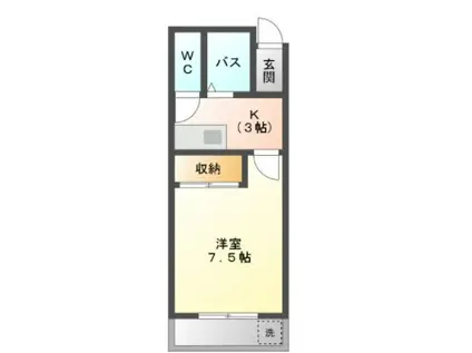 スカイピア・ソロ(1K/3階)の間取り写真