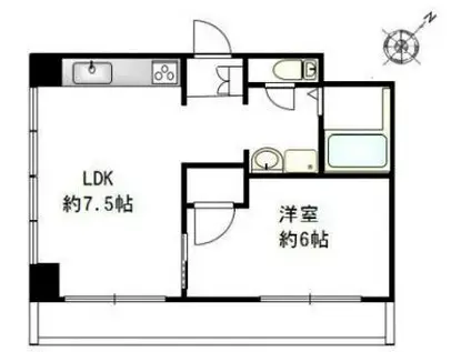 パストラル野毛マリア(1LDK/7階)の間取り写真