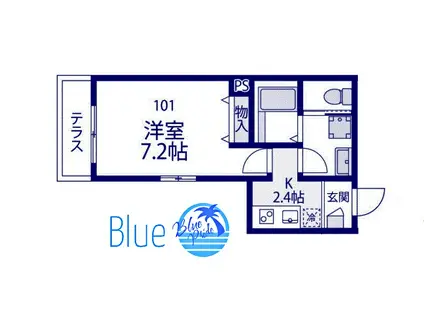 リベルテ横濱(1K/1階)の間取り写真