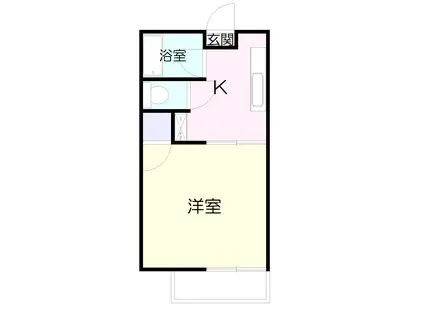 ハイム小沢II(1K/1階)の間取り写真