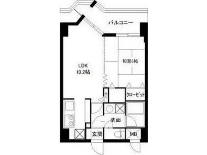 カルロ北目(1LDK/5階)の間取り写真