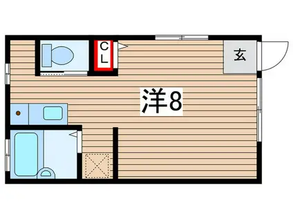 プレステージ国立(ワンルーム/1階)の間取り写真