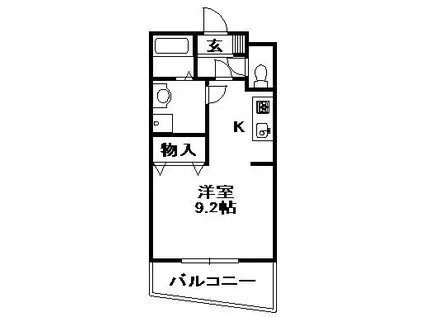 ハイトピア神戸北I(1K/1階)の間取り写真