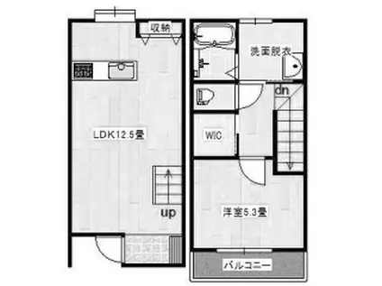 OPT13(1SLDK/1階)の間取り写真