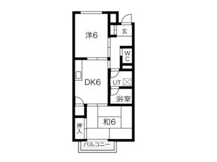 エスポワール大井B(2DK/1階)の間取り写真