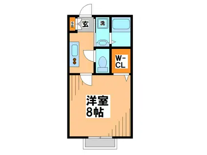 グランドール紅葉丘(1K/1階)の間取り写真