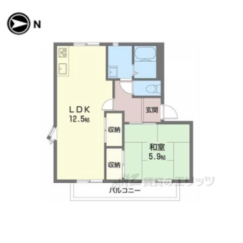 ツインハイムA(2DK/2階)の間取り写真