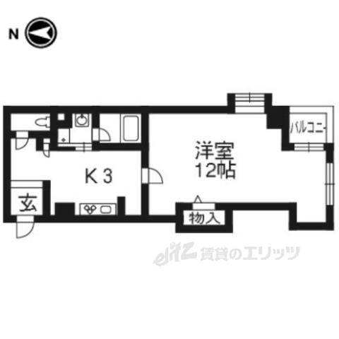 雅綾小路(1K/2階)の間取り写真