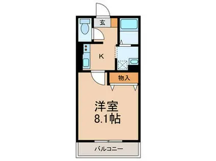 コーラルリーフ(1K/2階)の間取り写真