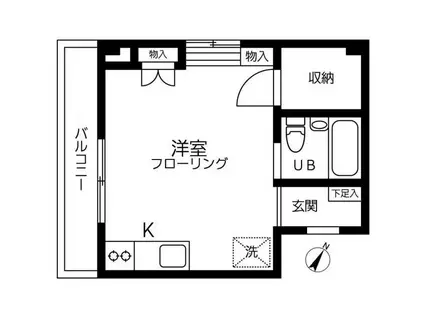新見亀住町ビル(ワンルーム/3階)の間取り写真