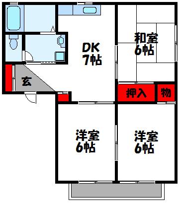 シャルマン A(3DK/2階)の間取り写真